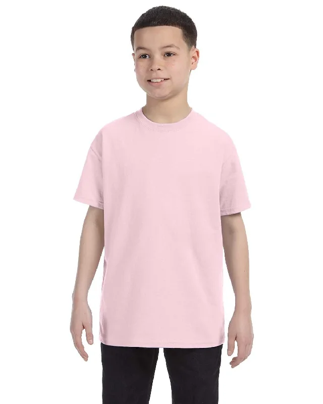 Jerzees Youth Heavyweight 50/50 T-Shirt | Classic Pink Sequined Glittery Shiny