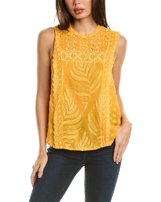 Johnny Was Leafy Concetta Blouse Chic Off-Shoulder Blouse