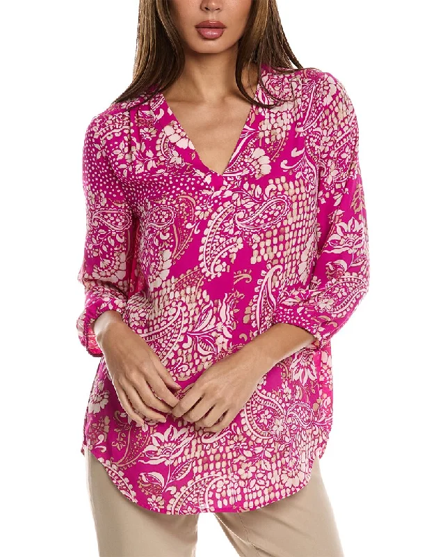 Jones New York Printed Blouse Lightweight Chiffon Blouse