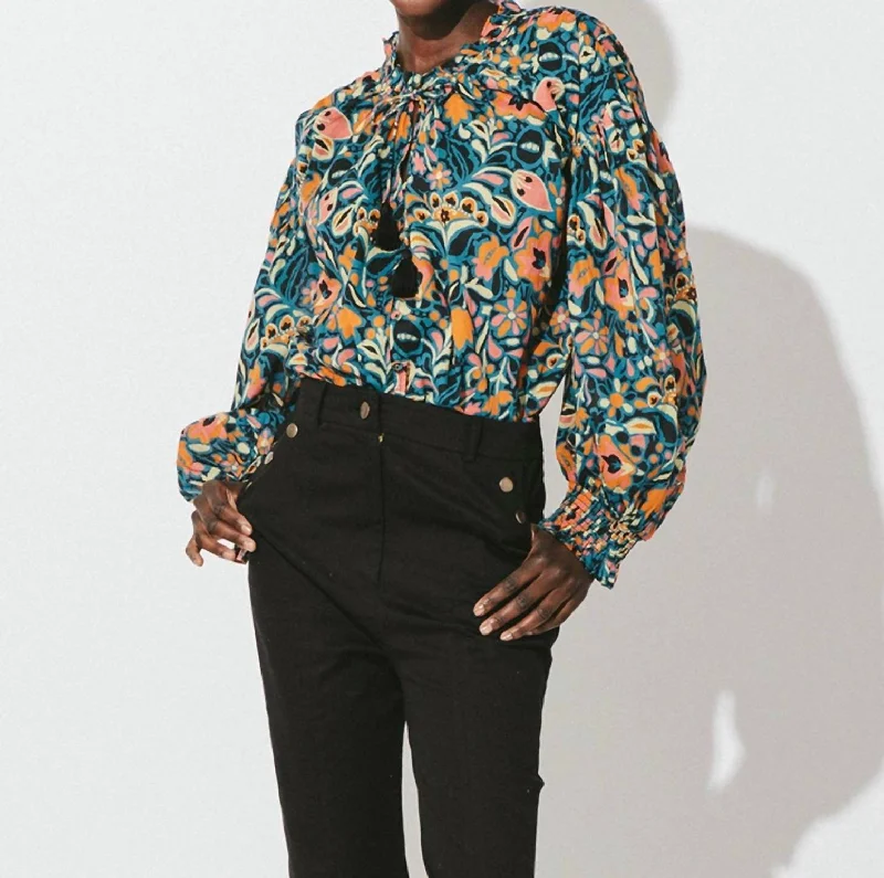 Kaitlyn Blouse In Tallulah Chic Ruffle Blouse