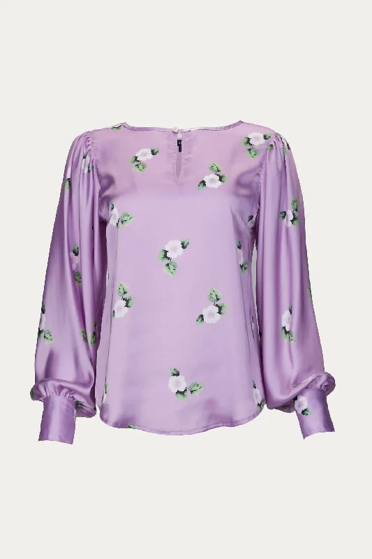 Keyhole Blouse In Orchid Peter Pan Blouse