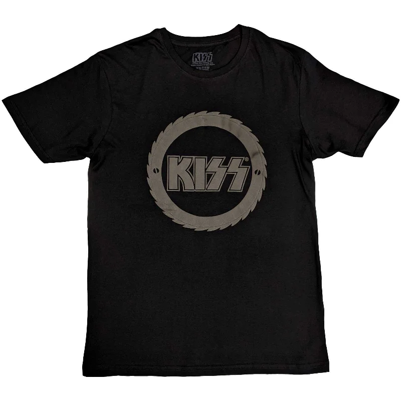 KISS | Official Band T-Shirt | Buzzsaw Logo (Hi-Build) Hooded Caped Shawl Collar