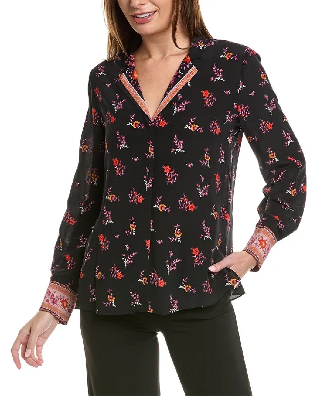 Kobi Halperin Neo Collared Silk Blouse Soft Modal Blouse