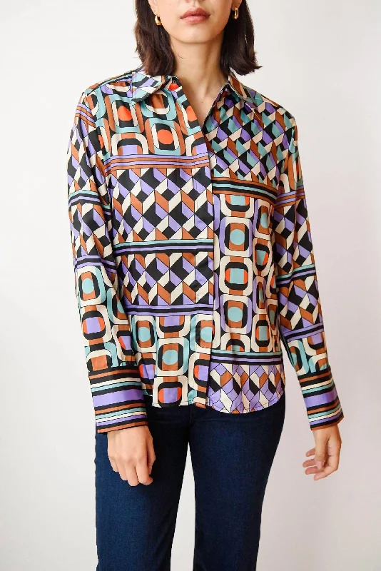 Lain Blouse In Multi Delicate Pleat Blouse