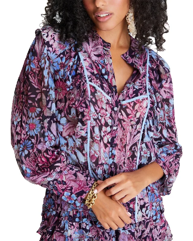 LoveShackFancy Gala Lace Chiffon Da Beatrix Blouse Playful Puff Blouse