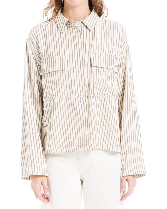 Max Studio Collared Blouse Playful Puff Blouse
