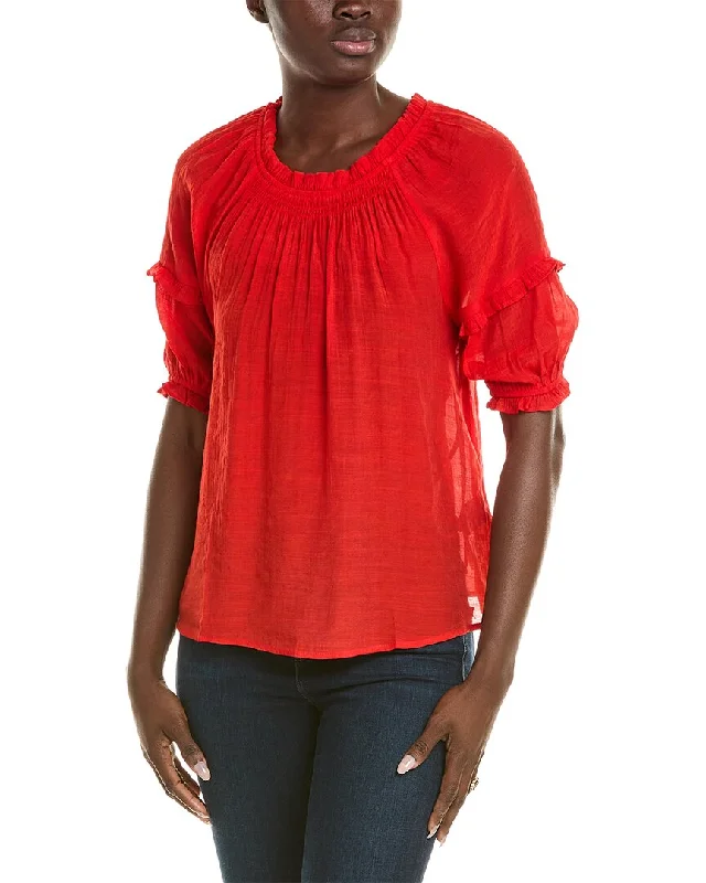 Nanette Nanette Lepore Ruffle Trim Blouse Sleeveless Summer Blouse