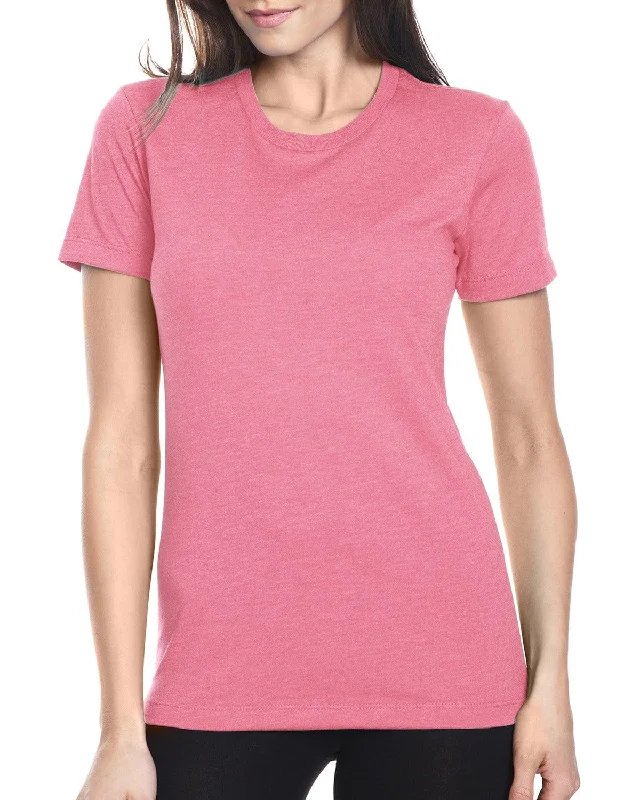 Next Level Ladies CVC Crew Tee | Hot Pink Silk Blend Satin Velvet