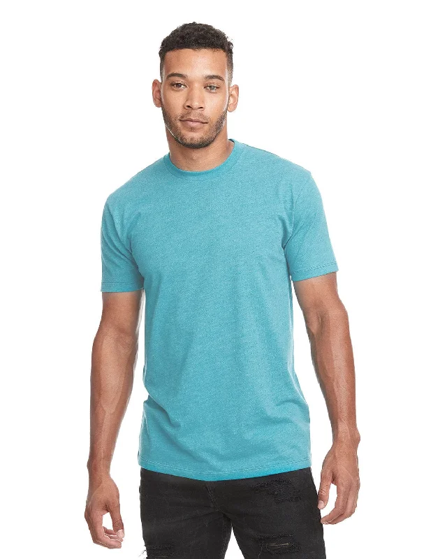 Next Level Mens CVC Crewneck Tee | Hthr Colum Blue Spandex Blend Rayon Blend Denim Blend