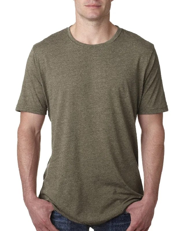 Next Level Mens Poly/Cotton Short Sleeve Crew T-Shirt | Sage Seamless Knitted Crochet