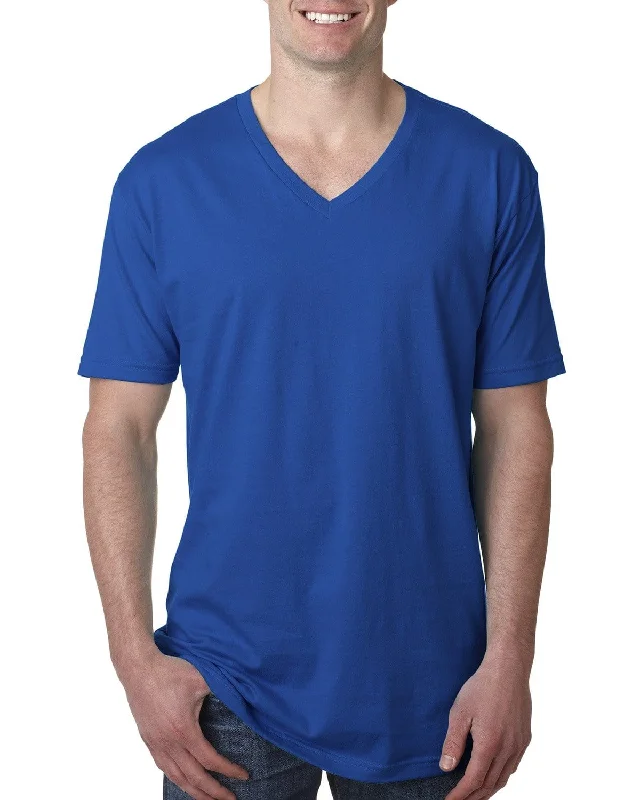 Next Level Mens Short Sleeve V-Neck Tee | Royal V-Neck T-Shirt Long Sleeve Cotton