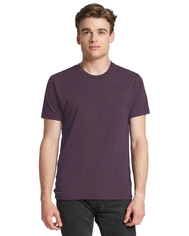 Next Level Mens Triblend Crew Tee | Vintage Purple V-Neck T-Shirt Long Sleeve Cotton