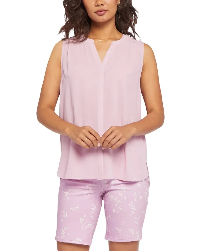NYDJ Pintuck Blouse Airy Cotton Blouse