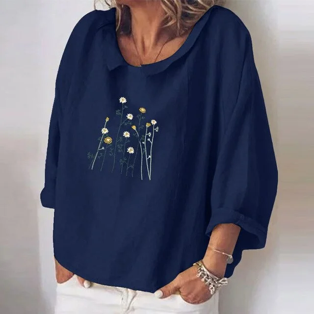 Floral Dark Blue