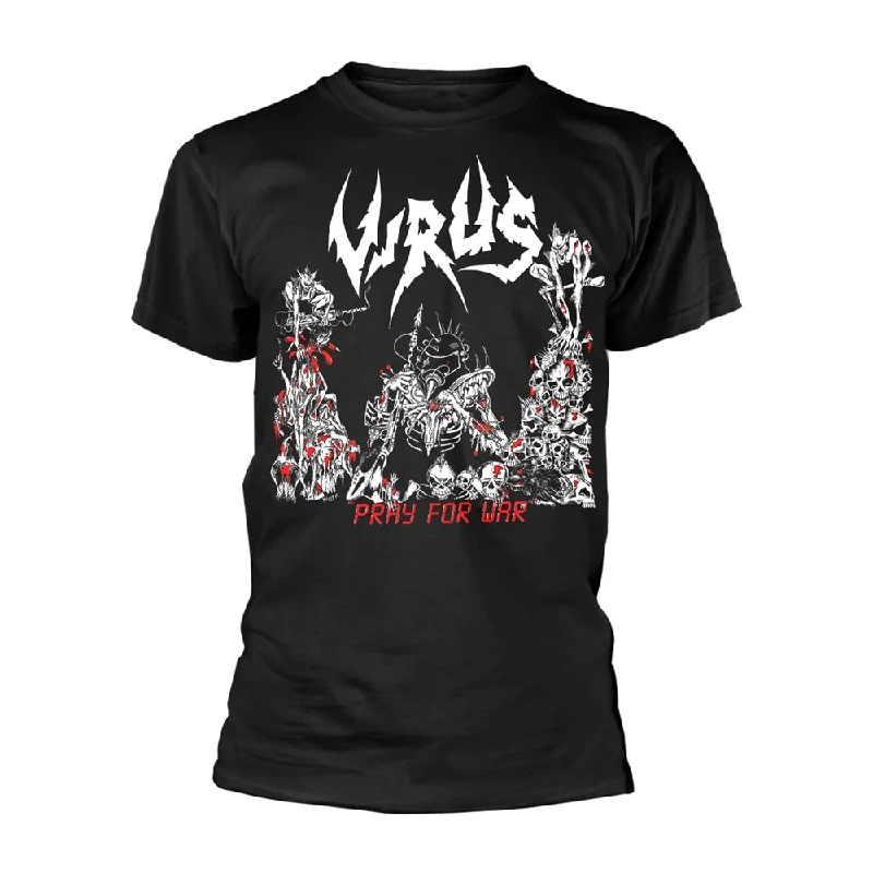 Virus Unisex T-shirt: Pray For War Welt Pockets Slit Pockets