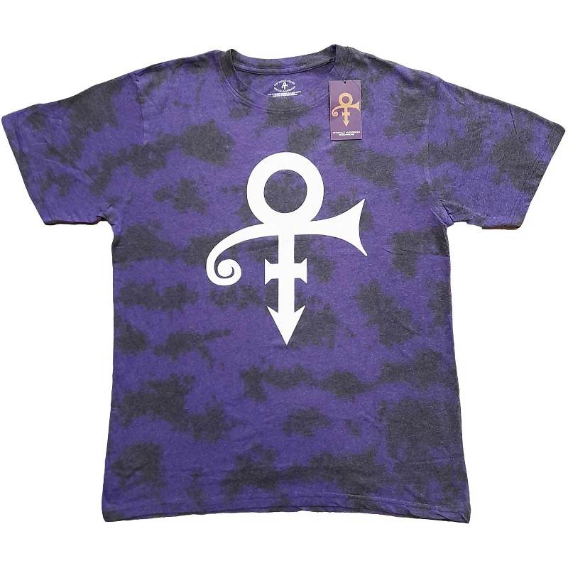 Prince | Official Band T-Shirt | White Symbol (Wash Collection) Chenille Blend Fleece Blend Nylon Blend