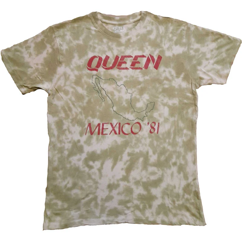 Queen | Official Band T-Shirt | Mexico '81 (Wash Collection) Sequined Glittery Shiny