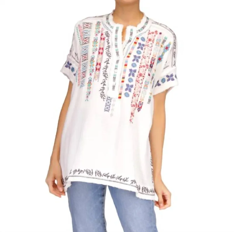 Radlie Blouse In Natural Frilled Cuff Blouse