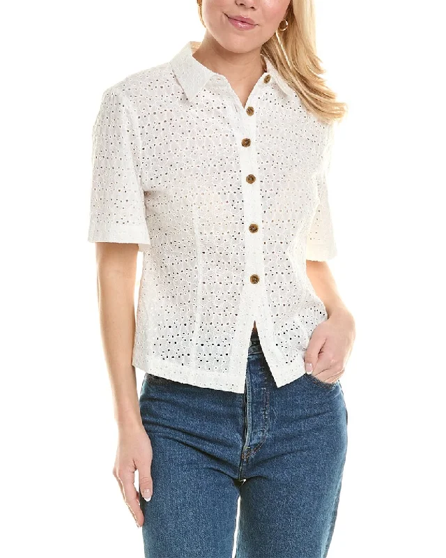 Rebecca Taylor Eyelet Blouse Versatile Layering Blouse