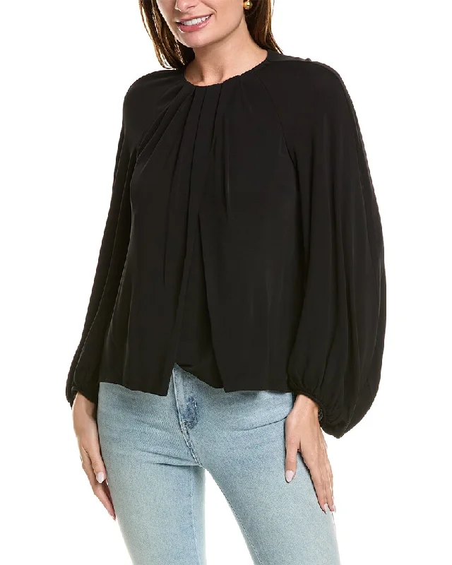 Rebecca Taylor Twist Front Blouse Silky Draped Blouse