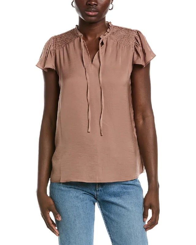 Renuar Tie Neck Blouse Pastel Color Blouse