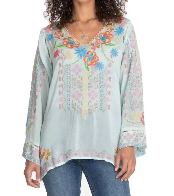 Riveda Blouse In Seafoam Lightweight Chiffon Blouse