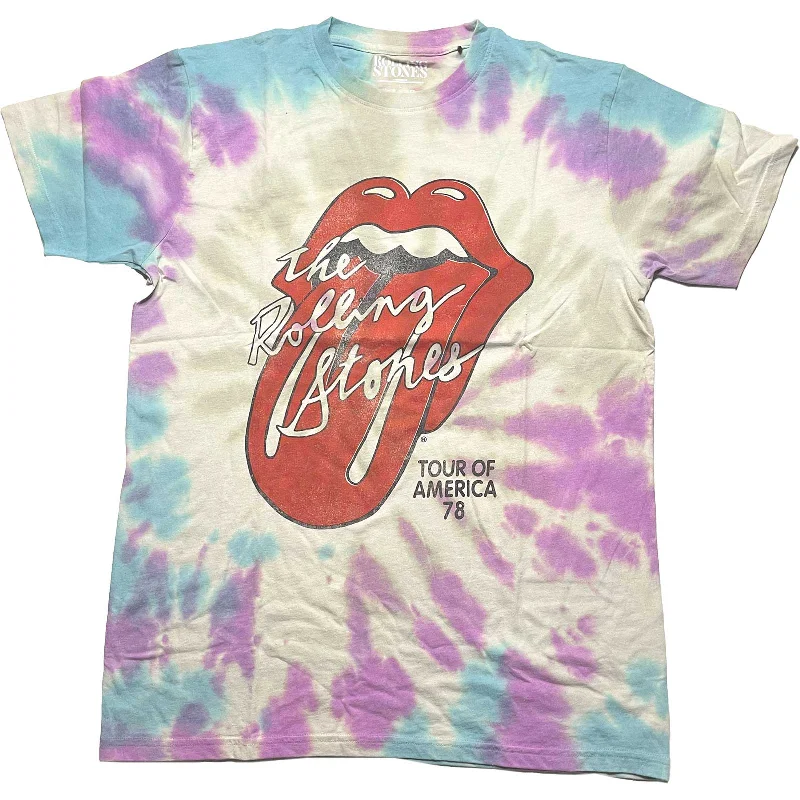 The Rolling Stones | Official Band T-Shirt | Tour of USA '78 (Wash Collection) Print Jacquard Patchwork