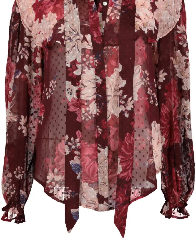Selena Poet Blouse In Dahlia Print Smart Casual Blouse
