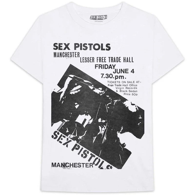 The Sex Pistols | Official Band T-Shirt | Manchester Flyer Fleece Nylon Spandex