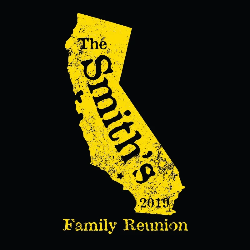 California Family Reunion T-Shirt Design R1-8 Chenille Blend Fleece Blend Nylon Blend