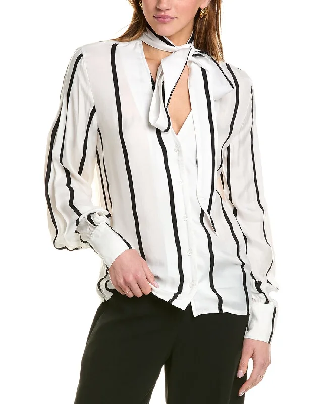 THEO The Label Delia Blouse Pleated Collar Blouse