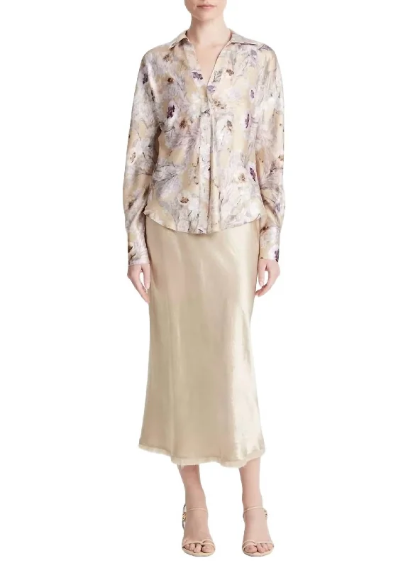 Wildflower Bias Blouse In Sand Office Formal Blouse
