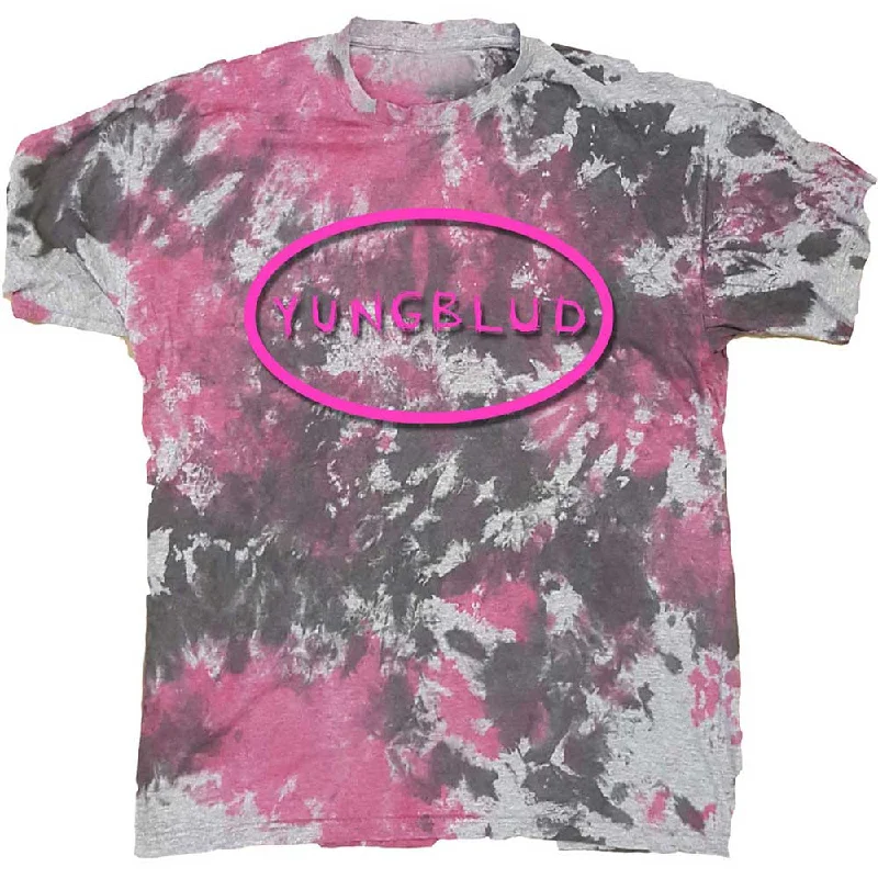 Yungblud | Official Band T-Shirt | Scratch Logo Oval (Dip-Dye) Seamless Knitted Crochet