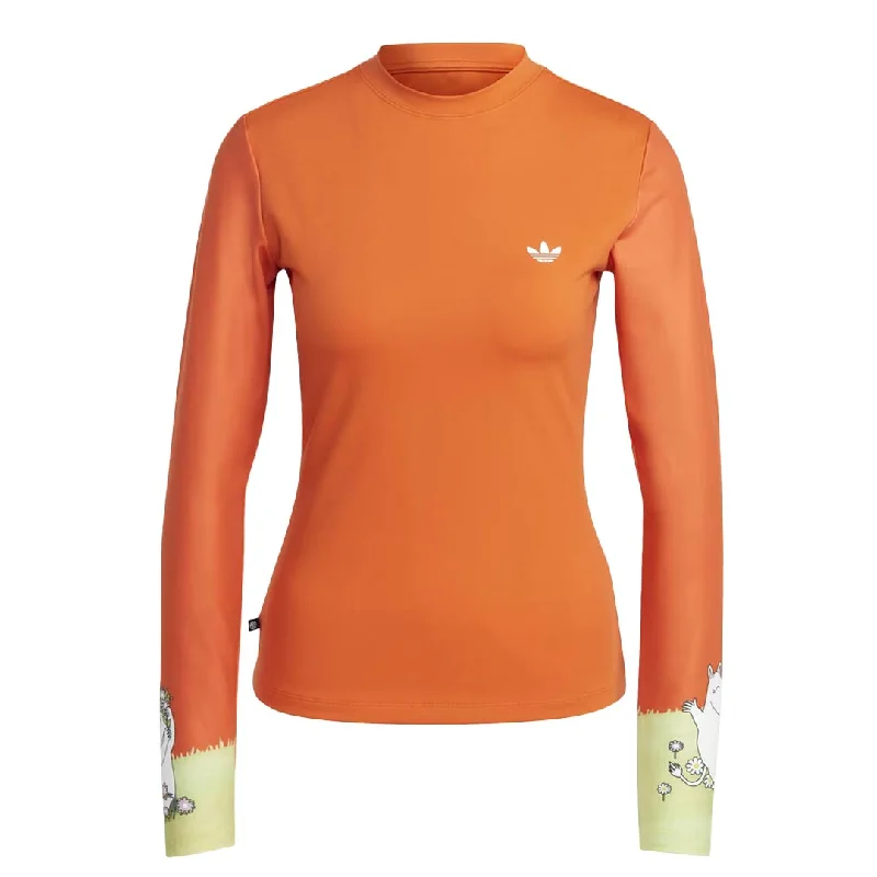 adidas - Women's adidas Originals X Moomin Tight Long Sleeve T-Shirt (IB9943) Nylon Fabric Polyester Fabric Spandex Fabric