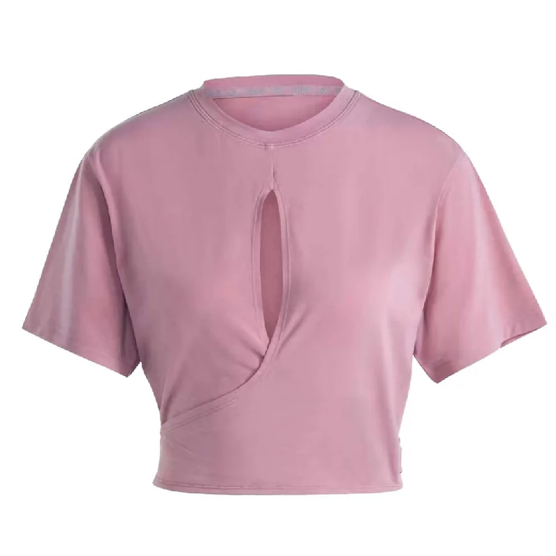 adidas - Women's Yoga Studio T-Shirt (IL3964) Notch Collar Peter Pan Collar Cowl Neck