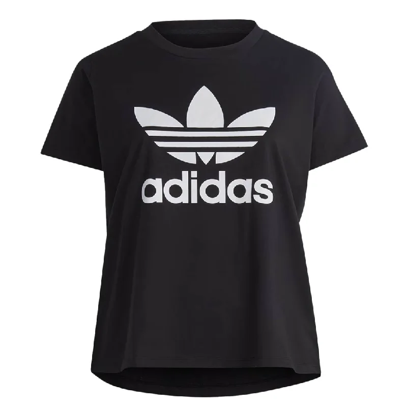 adidas - Women's Adicolor Classics Trefoil T-Shirt (Plus Size) (HY8341) Mesh Fabric Canvas Fabric Denim Fabric