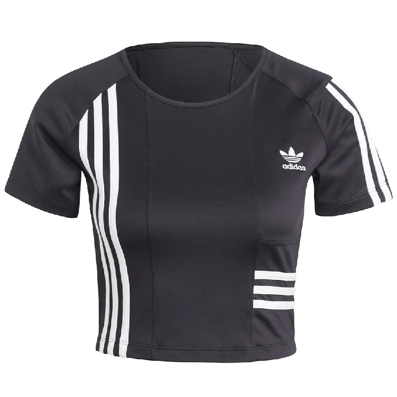 adidas - Women's Adicolor Crop T-Shirt (IC2379) Chenille Brocade Lace