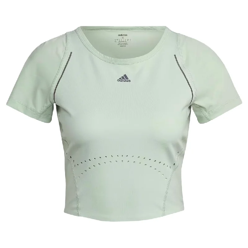 adidas - Women's HIIT 45s Crop T-Shirt (HM8097) Thin T-Shirt Open Front Quick Dry