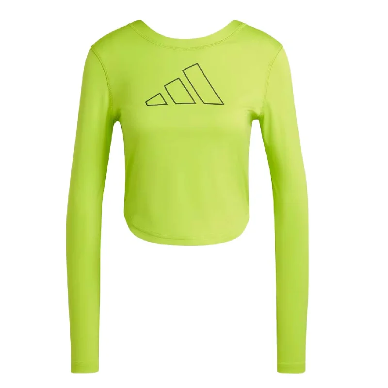 adidas - Women's  Hyperbright Training Long Sleeve T-Shirt (IL6618) Print Jacquard Patchwork