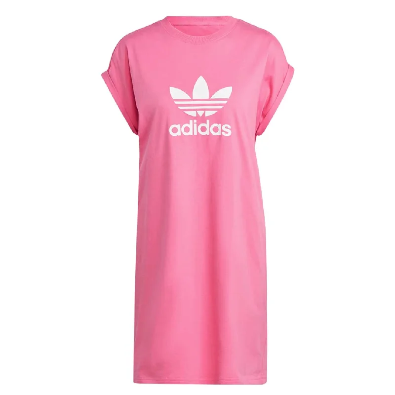adidas - Women's Originals Trefoil Cotton T-Shirt Dress (IK6590) Thin T-Shirt Open Front Quick Dry