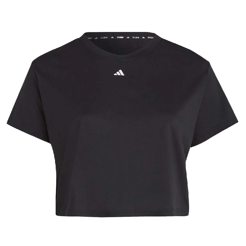 adidas - Women's Studio SS T-Shirt (Plus Size) (HN5552) Zippered Buttoned Snapped