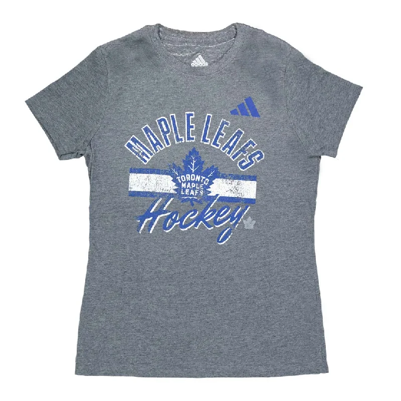 adidas - Women's Toronto Maple Leafs Blend T-Shirt (IB5627) Mesh Canvas Denim