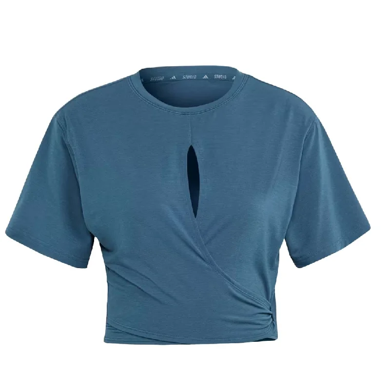 adidas - Women's Yoga Studio T-Shirt (IL3962) Solid Print Embellished
