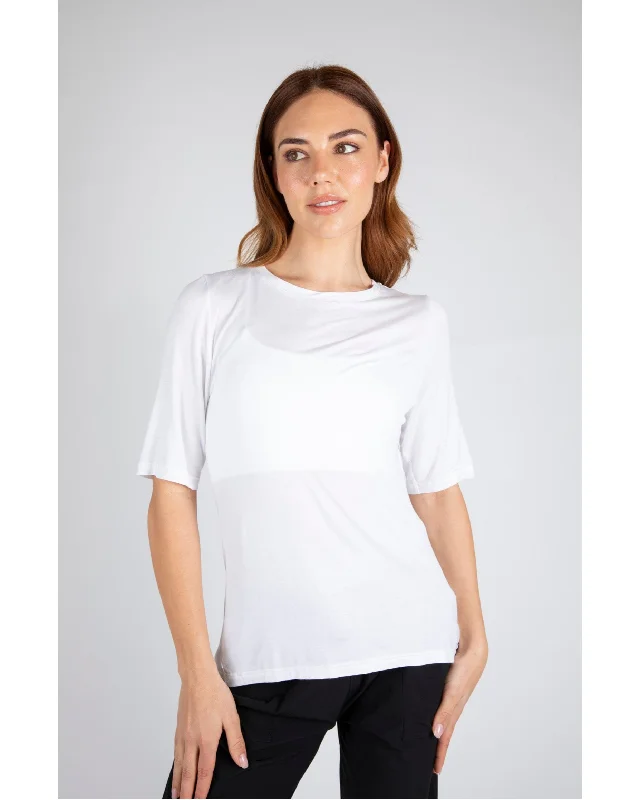 Marlow 3/4 Anytime Tee - White Terry Blend Velvet Blend Canvas Blend