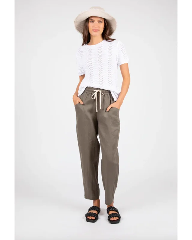 Marlow Palmer Edit Mesh Knit Tee - White Cashmere Blend Cotton Blend Poly Blend