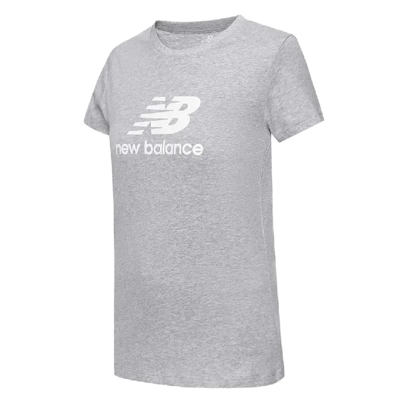 New Balance - Women's Essentials Stacked Logo T-Shirt (WT31546 AG) Zippered Front Buttoned Front Snap Front New Balance - Women's Essentials Stacked Logo T-Shirt (WT31546 AG) Zippered Front Buttoned Front Snap Front