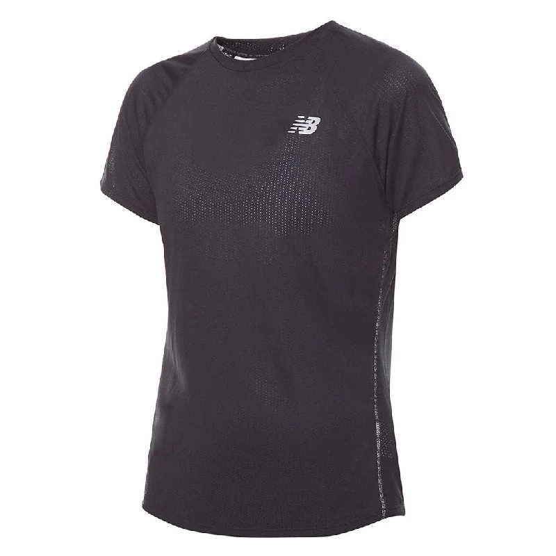 New Balance - Women's Impact Run Short Sleeve T-Shirt (WT21262 BK) Hooded Caped Shawl Collar New Balance - Women's Impact Run Short Sleeve T-Shirt (WT21262 BK) Hooded Caped Shawl Collar
