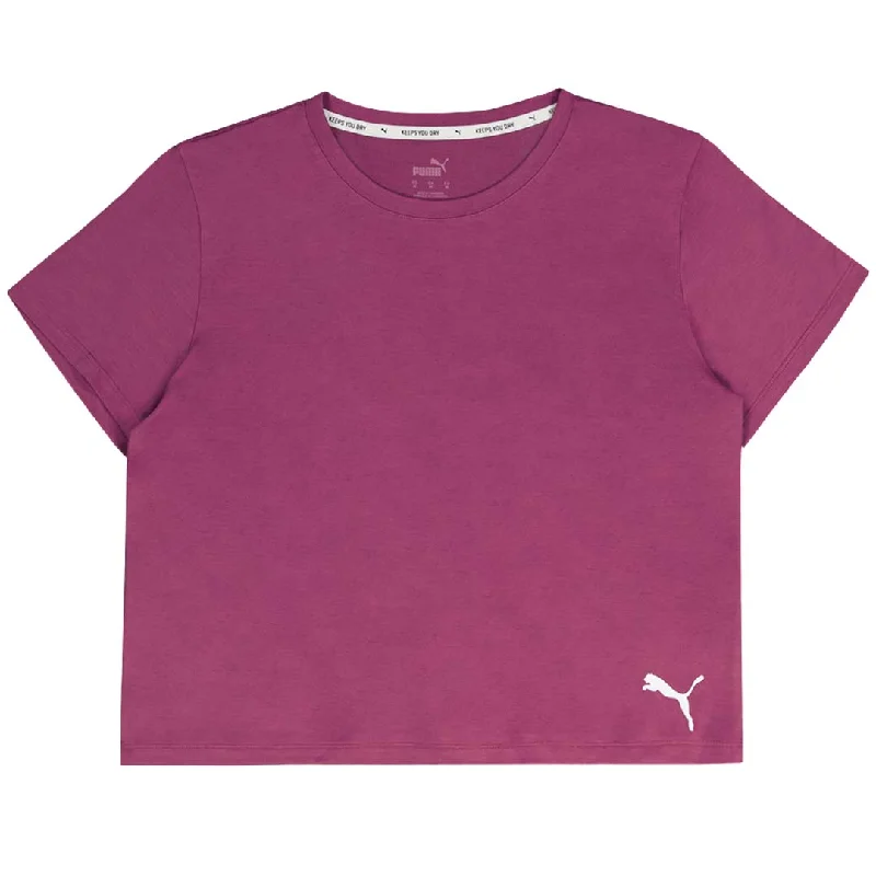 Puma - Women's Cropped T-Shirt (588648 13) Mesh Blend Leather Blend Suede Blend