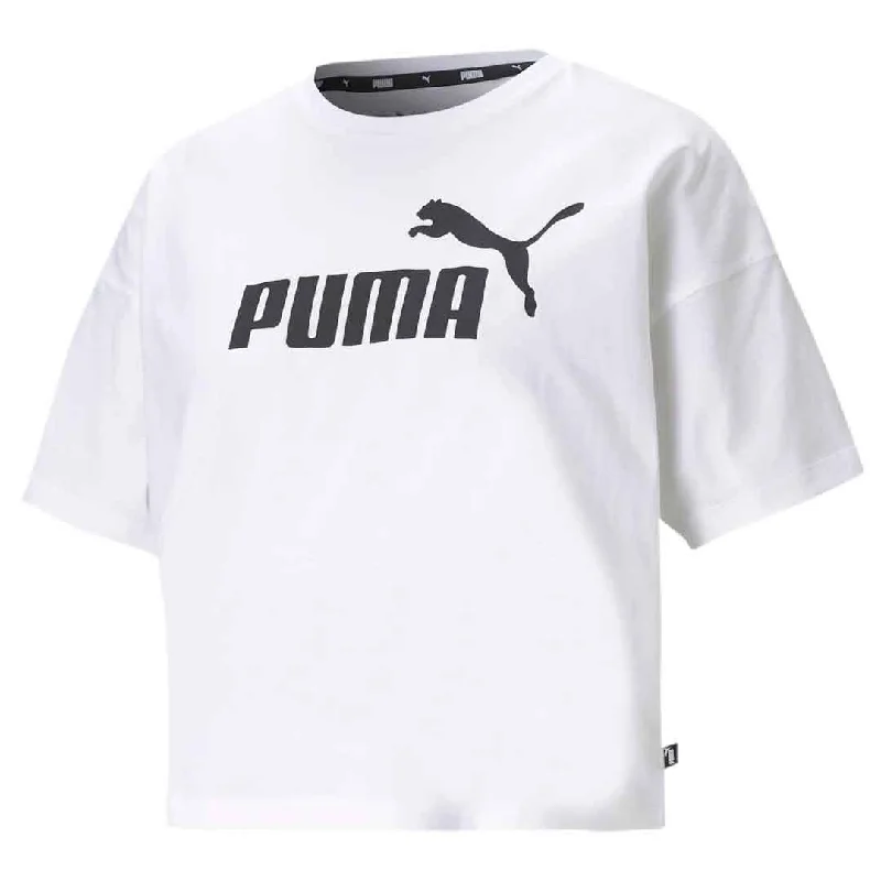 Puma - Women's Essentials Cropped Logo T-Shirt (586866 02) Basic T-Shirt Crew Neck Short Sleeve Puma - Women's Essentials Cropped Logo T-Shirt (586866 02) Basic T-Shirt Crew Neck Short Sleeve