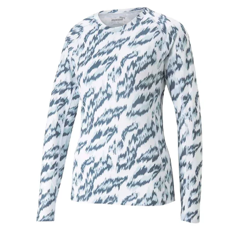 Puma - Women's YouV Animal Long Sleeve T-Shirt (539031 01) Mesh Blend Leather Blend Suede Blend